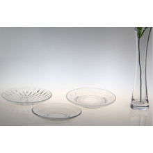 glass round charger plate,embossed round charger plate,dinner glass plate